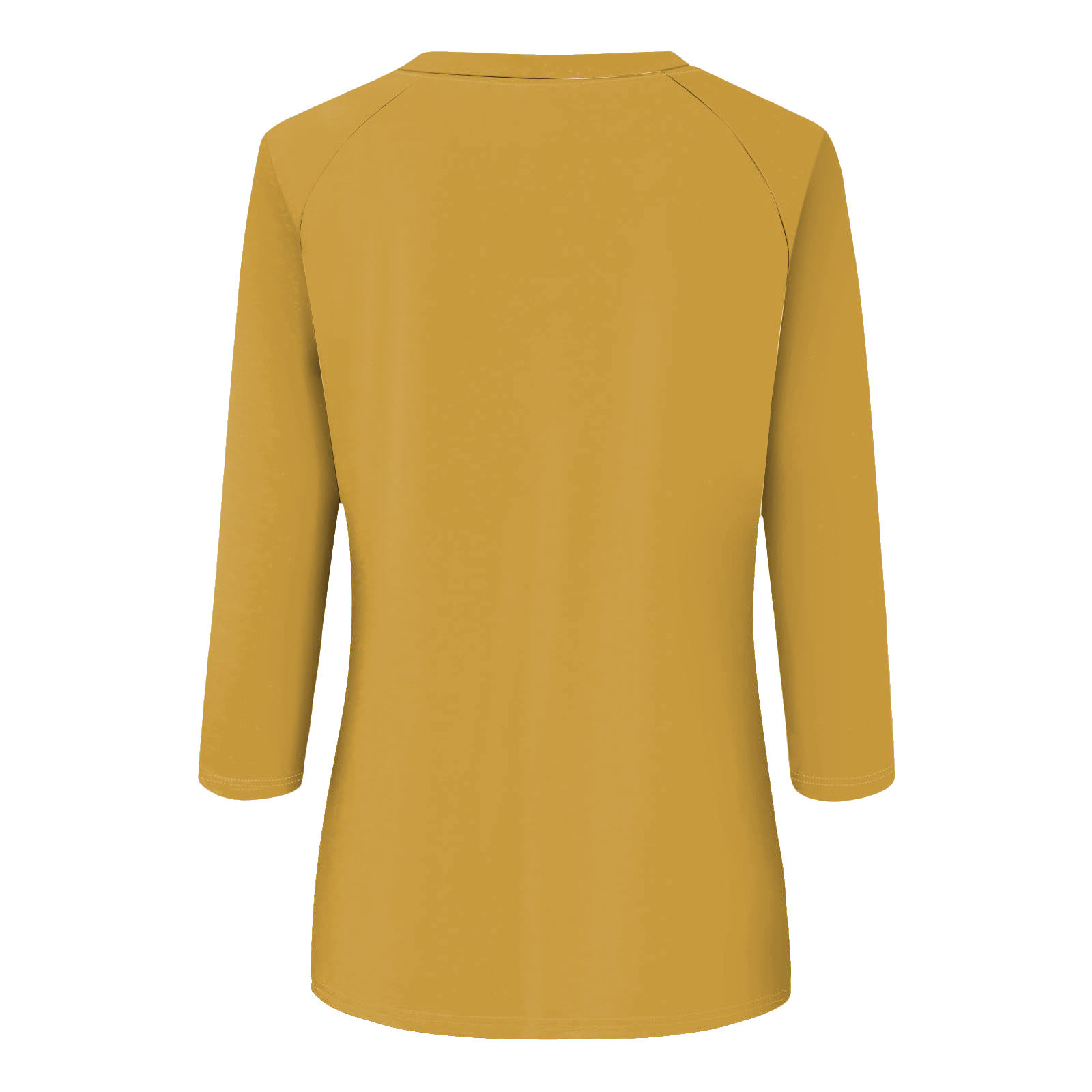 thumbnail image 5 of Camisa raglán informal de manga 3/4 para mujer, cuello redondo, poliéster, color liso, estilo informal y moderno, tallas S-XXL, 5 of 5